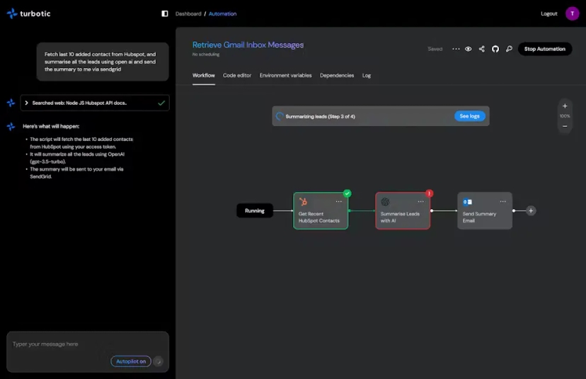 Workflow Dark View